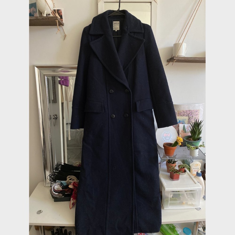 Floorlength oversized Zara navy coat